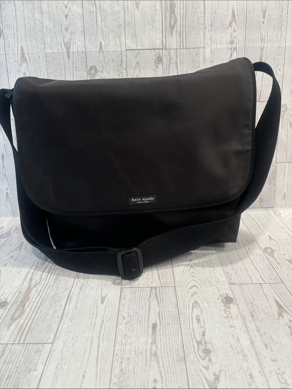 kate spade Black Nylon Laptop Messenger Bag with Adjustable Strap